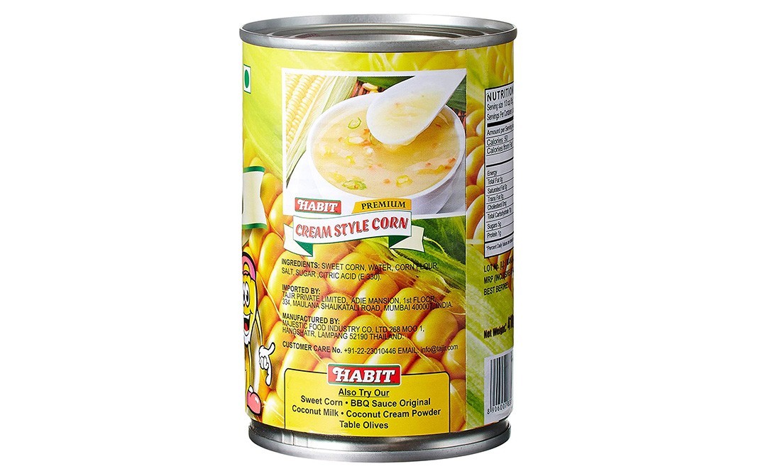 Habit Premium Cream Style Corn Pulpy Creamy   Tin  410 grams